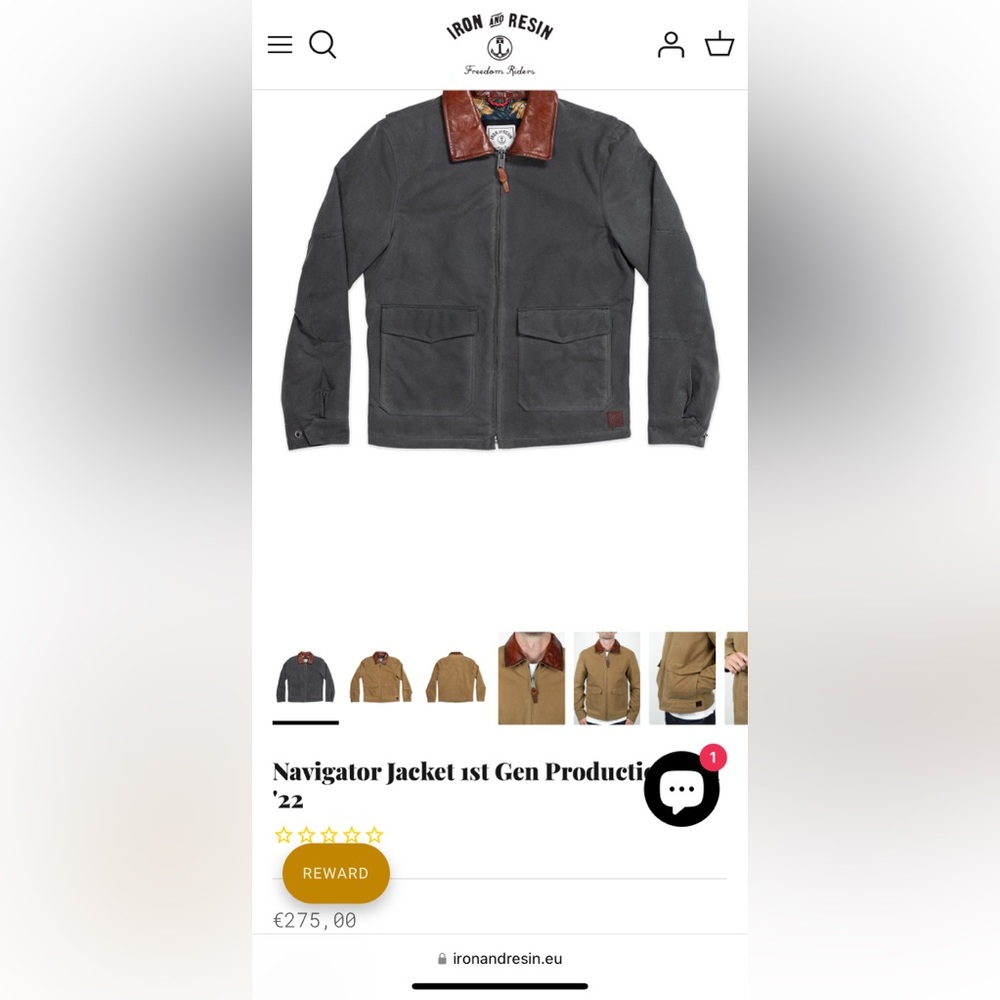 NWT Iron & Resin Waxed Canvas Navigator jacket.